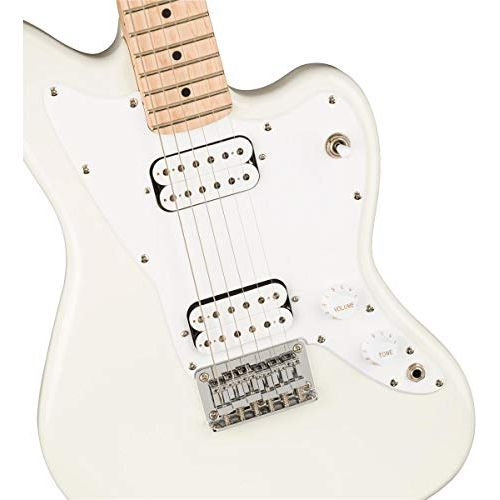 Squier Mini Jazzmaster Electric Guitar, with 2-Year Warranty, Olympic White, Maple Fingerboard