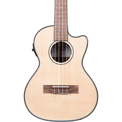 Kala KA-STGE-C Solid Spruce Mahogany Tenor Cutaway Ukulele, Natural w/EQ