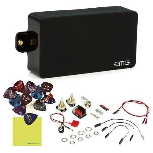 EMG 81 Black Active Guitar Humbucker Bridge/Neck Pickup Bundle w/ 12x Guitar Picks, and Liquid Audio Polishing Cloth