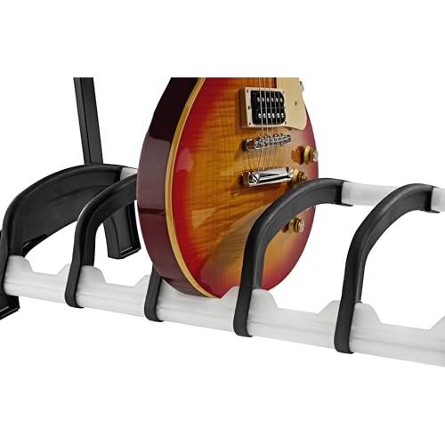 K&M Konig & Meyer Guardian 5 Guitar Stand - Holds Five Electric, Acoustic or Bass Guitars Rack-Style - Protective Supports - Space Saver - Adult/Youth Musicians