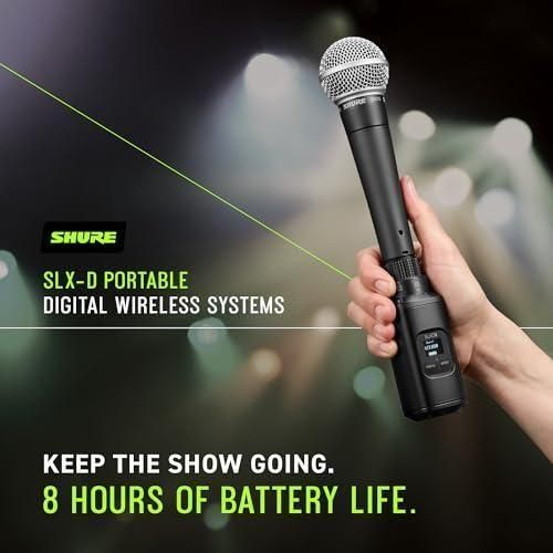 Shure SLXD15/WL85 Portable Digital Wireless System with SLXD1 Bodypack Transmitter, SLXD5 Single-Channel Receiver and WL185 Cardioid Lavalier Microphone | J52 Band (558-616 MHz)