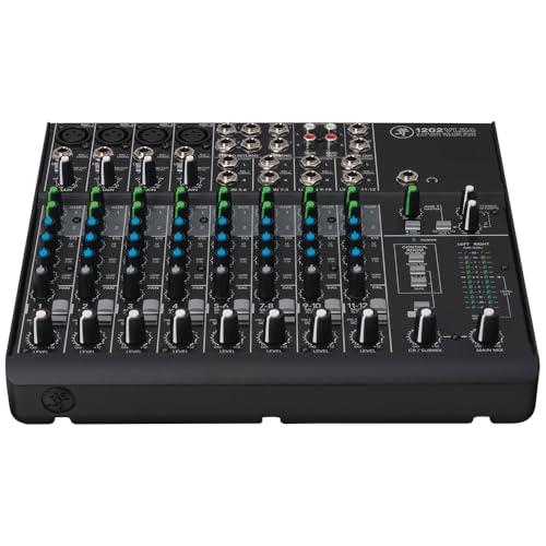 Ma ckie 1202VLZ4 12-Channel Compact Analog Mixer Bundle w/ 4-Pack Pig Hog PHM10 8mm Mic Cable and Liquid Audio Polishing Cloth