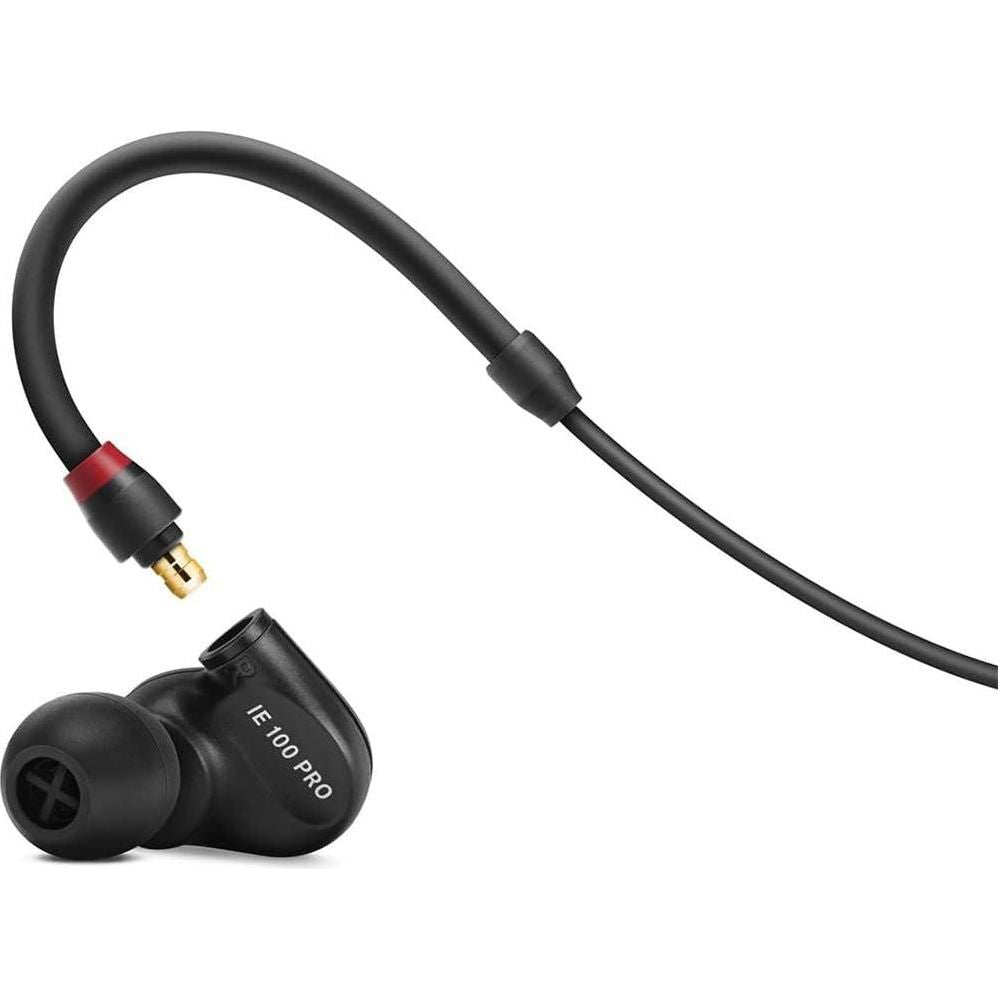 Liquid Audio Sennheiser IE 100 PRO in-ear Monitor, Black Bundle w/Sennheiser IE PRO BT Connector Polishing Cloth