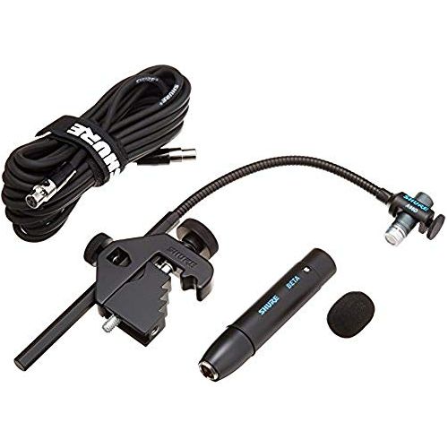 Shure BETA 98AD/C Drum Microphone - Miniature Cardioid Condenser Mic with RPM626 in-Line Preamplifier, A98D Drum Mount for Secure Placement and C98D 15' Cable - Ideal for Snares, Toms and Percussion