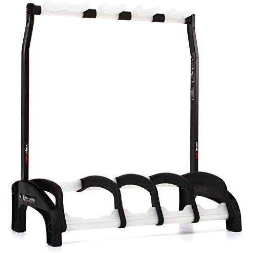 K&M Konig & Meyer Guardian 5 Guitar Stand - Holds Five Electric, Acoustic or Bass Guitars Rack-Style - Protective Supports - Space Saver - Adult/Youth Musicians