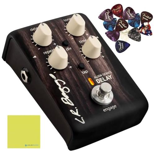 LR Baggs Align Series Delay Acoustic Pedal Bundle w/ 12x Picks and Liquid Audio Polishing Cloth