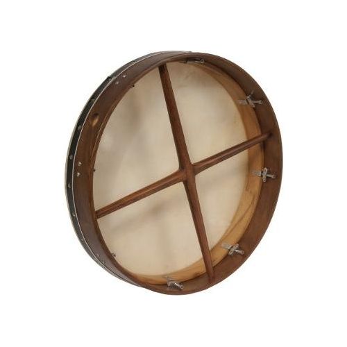 Roosebeck Tunable Sheesham Bodhran Cross-Bar Double Layer Natural Head 18x3.5 BTN8RD