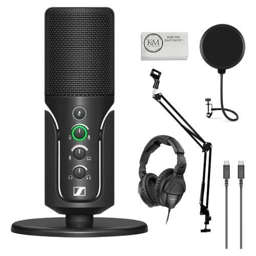 Sennheiser Professional Profile - USB Cardioid Condenser Microphone & Table Stand, 1.2 m USB-C Cable - Mute Button, Built-in Headphone Jack, Gain, Mix & Volume Control, for PC & Mac