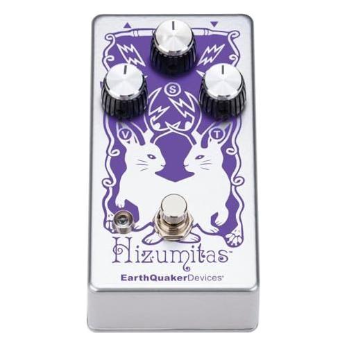 EarthQuaker Devices Hizumitas® Fuzz Sustainar Pedal Bundle w/2x Strukture S6P48 Woven Right Angle Patch Cables, 12x Guitar Picks and Liquid Audio Polishing Cloth