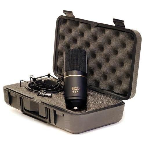 Liquid Audio MXL 770 Cardioid Condenser Instrument Microphone Bundle w/Pig Hog PHM10 8mm Mic Cable, Pop Filter Polishing Cloth