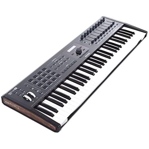 Arturia KeyLab 61 MKII Black 61-key Keyboard Controller Bundle w/Deluxe Sustain Pedal, USB Cable & Liquid Audio Polishing Cloth (4 Items)