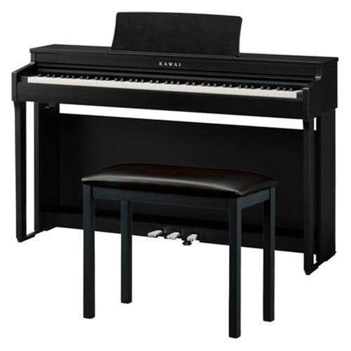 Kawai CN201 Digital Piano, Satin Black Bundle with Kawai F-10H Damper Pedal and Liquid Audio Polishing Cloth - 88-Key Digital Piano