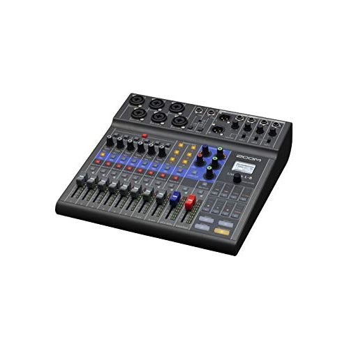 Zoom LiveTrak L-8 Podcast Recorder, Battery Powered, Digital Mixer and Recorder, Music Mixer, Phone Input, Sound Pads, 4 Headphone Outputs, 12-In/4-Out Audio Interface, Built In EQ and Effects