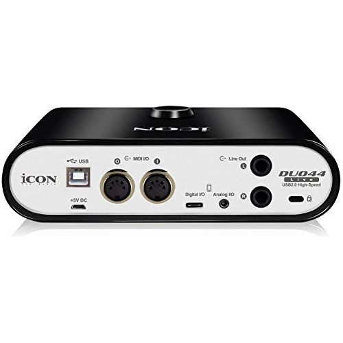 Icon Pro Audio USB Audio Interface with Mobile Streaming Capabilities, Duo 44 Live (2 mic preamps)