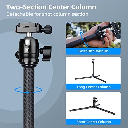 SIRUI Professional Traveler Video Camera Tripod-Carbon Fiber Travel Video Tripod with Fluid Video Head