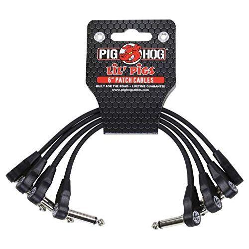 Pig Hog PH6RR High Performance 8mm Right-Angle 1/4" Guitar Instrument Cable, 6 Feet