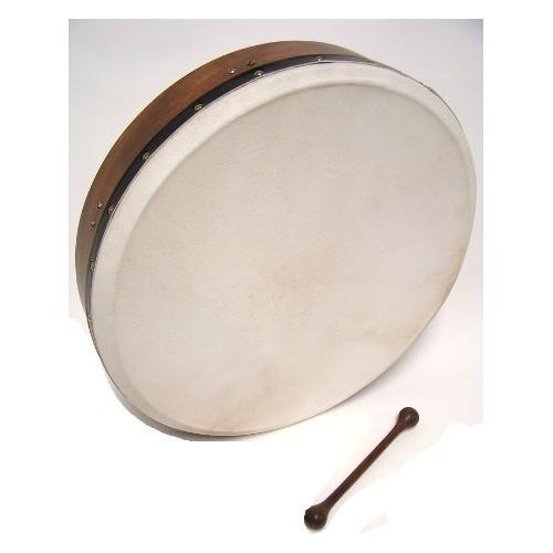 ROOSEBECK TUNABLE SHEESHAM BODHRAN CROSS-BAR SOFT NATURAL HEAD 18-BY-3.5-INCH