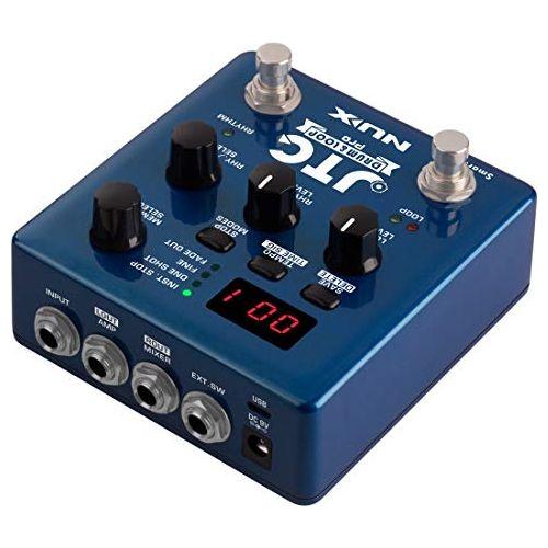 NUX JTC PRO Drum Loop PRO Dual Switch Looper Pedal 6 hours recording time 24-bit and 44.1 kHz sample rate