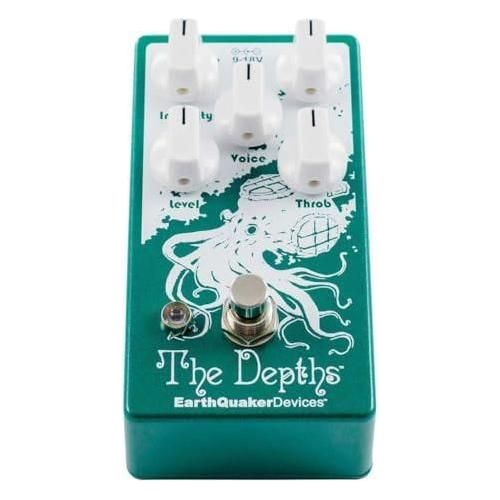 EarthQuaker Devices The Depths®Analog Optical Vibe Machine Bundle w/2x Strukture S6P48 Woven Right Angle Patch Cables, 12x Guitar Picks and Liquid Audio Polishing Cloth