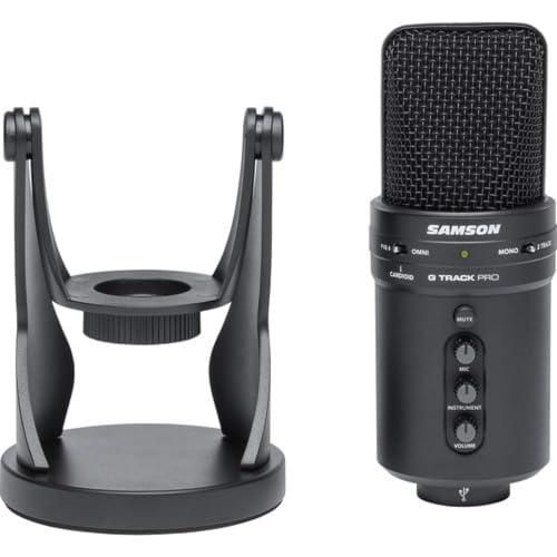 Samson G-Track Pro USB Microphone with Built-in Audio Interface | Black