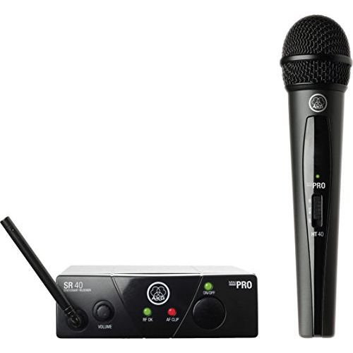 AKG Pro Audio WMS40MINI Vocal Set Band Wireless Microphone System, with SR40 Receiver and PT40 Mini Pocket Transmitter