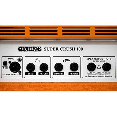 Orange SUPER-CRUSH-100-H Super Crush 100W Guitar Amplifier Head Bundle w/Pig Hog 10' Orange Creme 2.0 Guitar Bass Cable & Liquid Audio Polishing Cloth