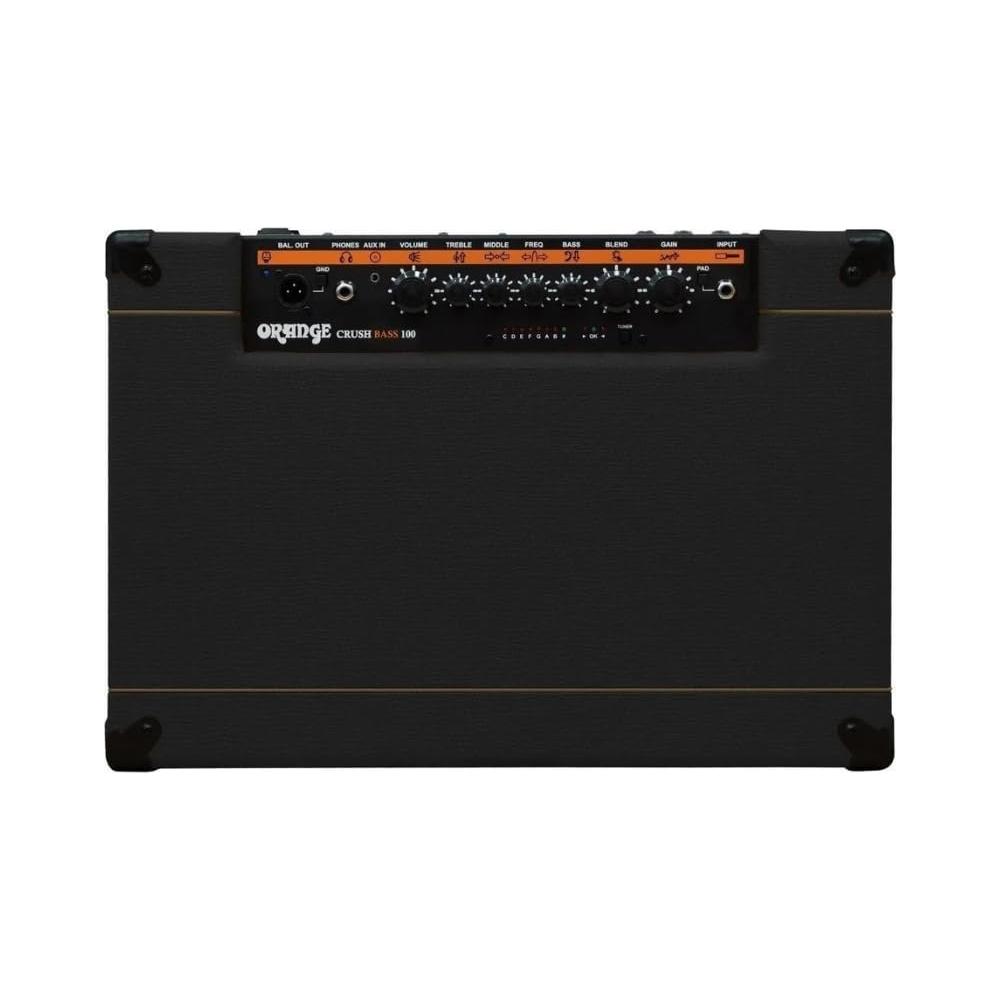 Orange Amps Crush Bass 50 1x12 50W Bass Combo Black Bundle w/Pig Hog Black Woven Instrument Cable, Power Cable and Liquid Audio Polishing Cloth