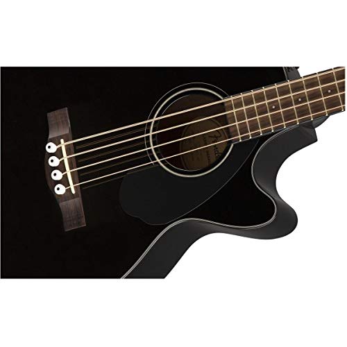 Fender Acoustic Bass Guitar 4-String with Fishman Bass Acoustic Guitar Pickup with Tuner and Equalizer, Classic Design with Rounded Walnut Fingerboard, Mahogany Construction, Spruce Top