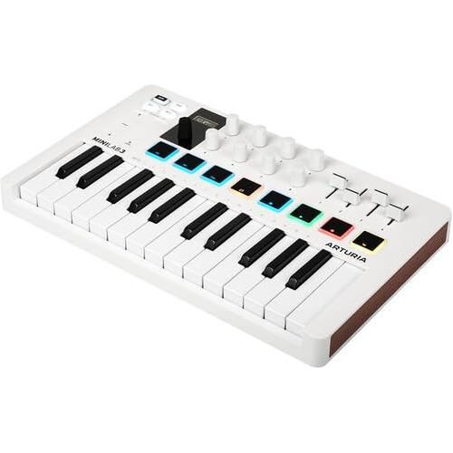 Arturia MiniLab 3 Mini Hybrid Keyboard Controller Bundle w/ ESI U22 XT Audio Interface, ESI MoCo Passive Monitor Controller, ESI cosMik10 Condenser Microphone, ESI eXtra10 Headphone, USB Cable & Liquid Audio Polishing Cloth