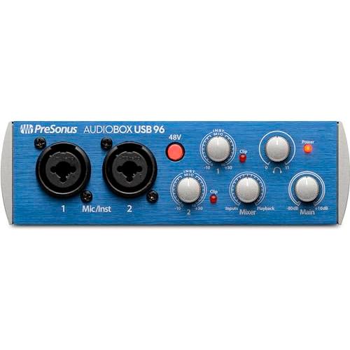 PreSonus AudioBox 96 Studio USB 2.0 Recording Bundle with Interface, Headphones, Microphone and Studio One software