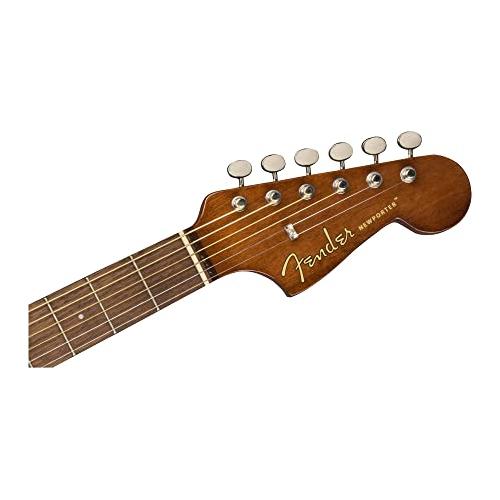 Fender Newporter Player Acoustic Guitar, with 2-Year Warranty, Natural, Walnut Fingerboard