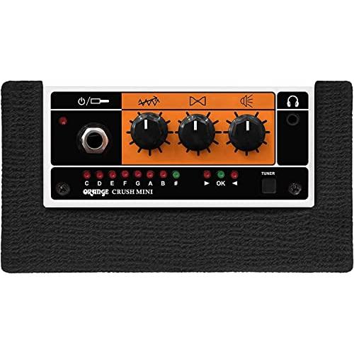 Liquid Audio Orange Amps Crush Mini 3W Guitar Combo Amp Bundle w Power Adapter, Pig Hog Instrument Cable, 24 Picks, Battery Polishing Cloth