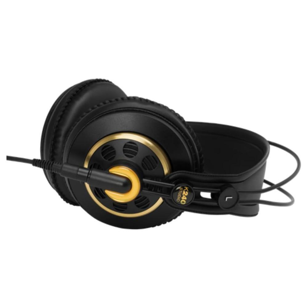 Liquid Audio . AKG K240 Studio Professional Semi-Open Stereo Headphones Bundle w/Pig Hog PHX14-25 Headphone Extension Cable, 1/4" Polishing Cloth