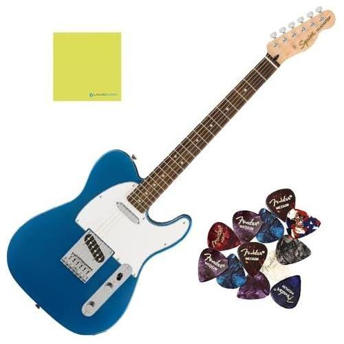 Squier Affinity Series® Telecaster, Indian Laurel Fingerboard, Lake Placid Blue Bundle w/Fender Picks & Liquid Audio Polishing Cloth