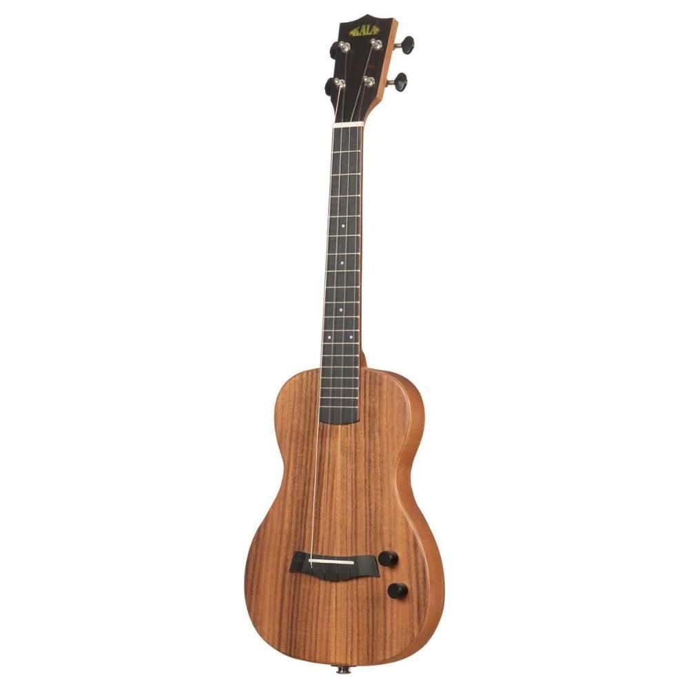 Kala Solid Body Electric Acacia Tenor Ukulele with Bag, KA-SB-ACA-T Bundle w/Kala KKBL Klipz Tuner in Blue and Liquid Audio Polishing Cloth