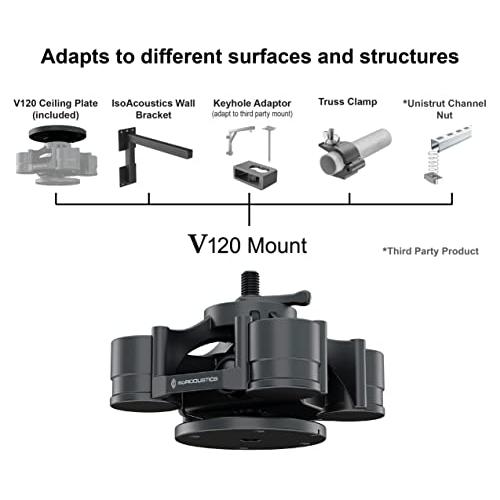 IsoAcoustics V120 Ceiling and Wall Isolation Mount for Speakers. Max 40 lbs (18.1 kg)