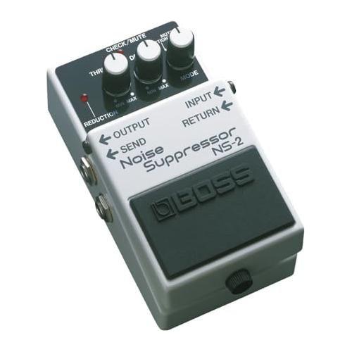 Boss NS-2 Noise Suppressor Pedal Bundle w/2x Strukture S6P48 Woven Right Angle Patch Cables, 12x Guitar Picks, 9V Power Adapter and Liquid Audio Polishing Cloth