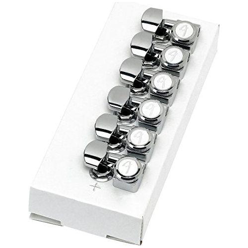 Fender Deluxe Locking Staggered Guitar Tuners, Left-Handed Chrome