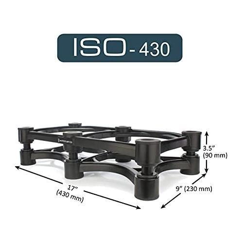 IsoAcoustics Iso-Stand Series Speaker Isolation Stands with Tilt Adjustment: Iso-430 (17" x 9") Single