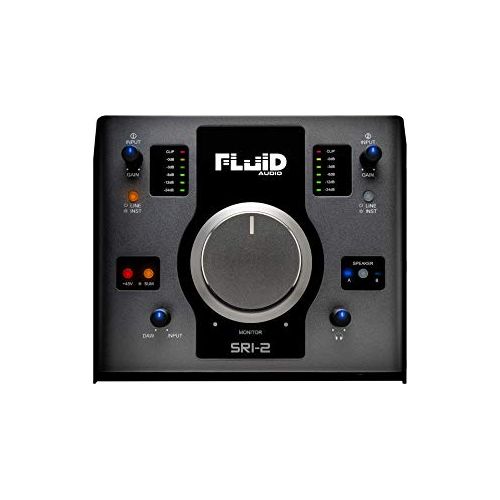 Fluid Audio SRI-2 : 2x2 USB desktop wedge w/24-bit/192kHz + 48v Phantom Power + 2X stereo monitor outputs + 2X Class A mic pres + Giant volume knob