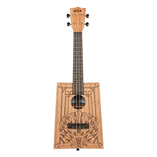 Kala Brand Music Co. Cigar Box Ukulele, 4-String, Right, Natural, Concert (KA-CB-Deco-C-W-Bag)