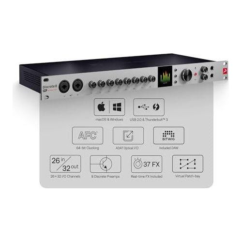 Discrete 8 Pro Synergy Core 26x32 Thunderbolt 3 Interface and USB 2.0 Audio Interface with Onboard Real-time Effects - Antelope Audio