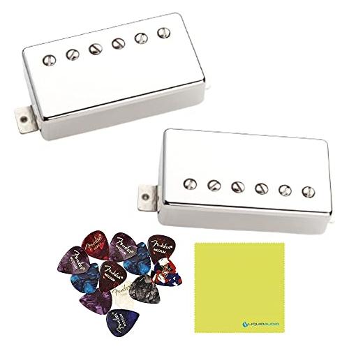 Seymour Duncan Pearly Gates Set Nickel Electric Guitar Electronics Bundle w/ 12x Guitar Picks + Liquid Audio Polishing Cloth - Classic Rock and Blues Sound Texas-Blues Tone 11108-49