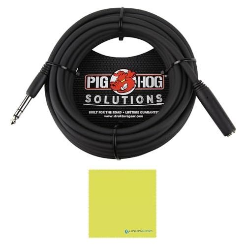 Liquid Audio Audio Technica BPHS2S Single-Ear Broadcast Headset Bundle w/Pig Hog PHX14-25 Headphone Extension Cable Polishing Cloth