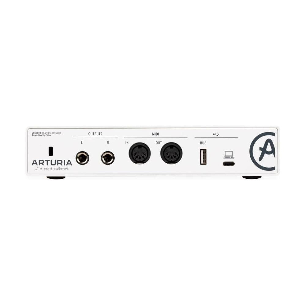 Arturia MiniFuse 2 Flexible Dual USB-C Audio Interface, White w/ 2-Pack Pig Hog PHM10 8mm XLR Microphone Cable and Liquid Audio Polishing Cloth