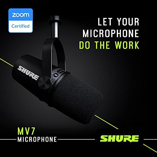 Shure MV7+ Podcast Microphone. Enhanced Audio, LED Touch Panel, USB-C & XLR Output