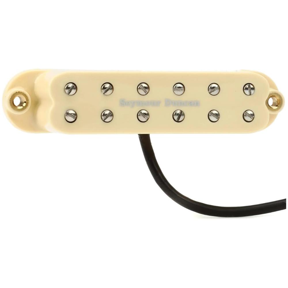 Seymour Duncan 11205-16-C JB Jr.™ Strat High Output Single Coil Sized Humbucker Cream Pickup Bundle w/ 12x Fender Guitar Picks, and Liquid Audio Polishing Cloth