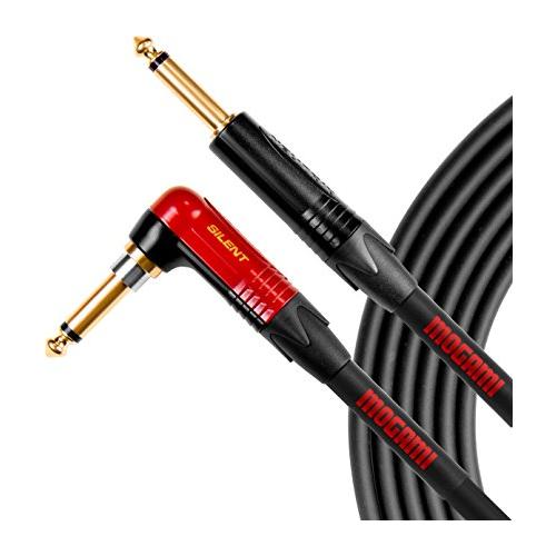 Mogami OD GTR SILENT R Overdrive Guitar Instrument Cable, 1/4” TS Male Plugs, Gold Contacts, Right Angle silentPLUG to Straight Connectors