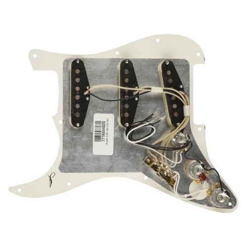 Fender Pre-Wired Strat® Pickguard, Original '57/'62 SSS, Parchment Bundle w/ 12x Picks and Liquid Audio Polishing Cloth