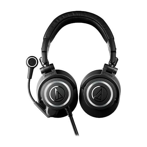 Liquid Audio Audio-Technica ATH-M50XSTS StreamSet Streaming Headset Bundle with Pig Hog 25' Headphone Extension Cable, Polishing Cloth